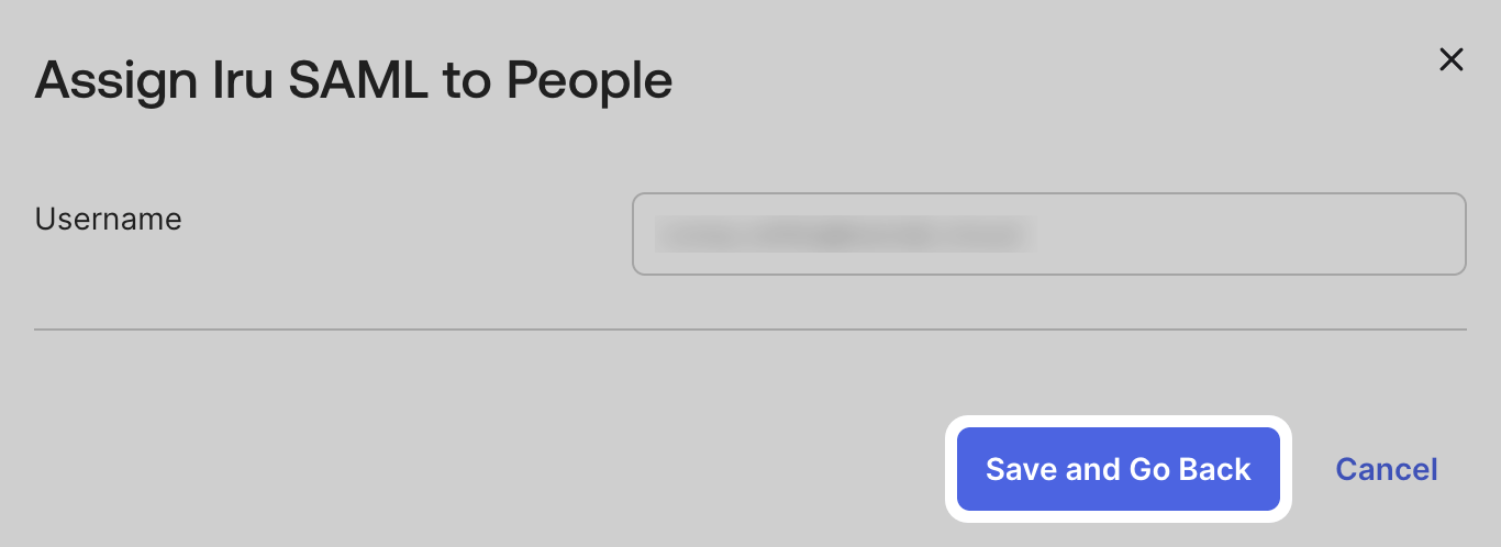 Okta Save and Go Back after assigning user