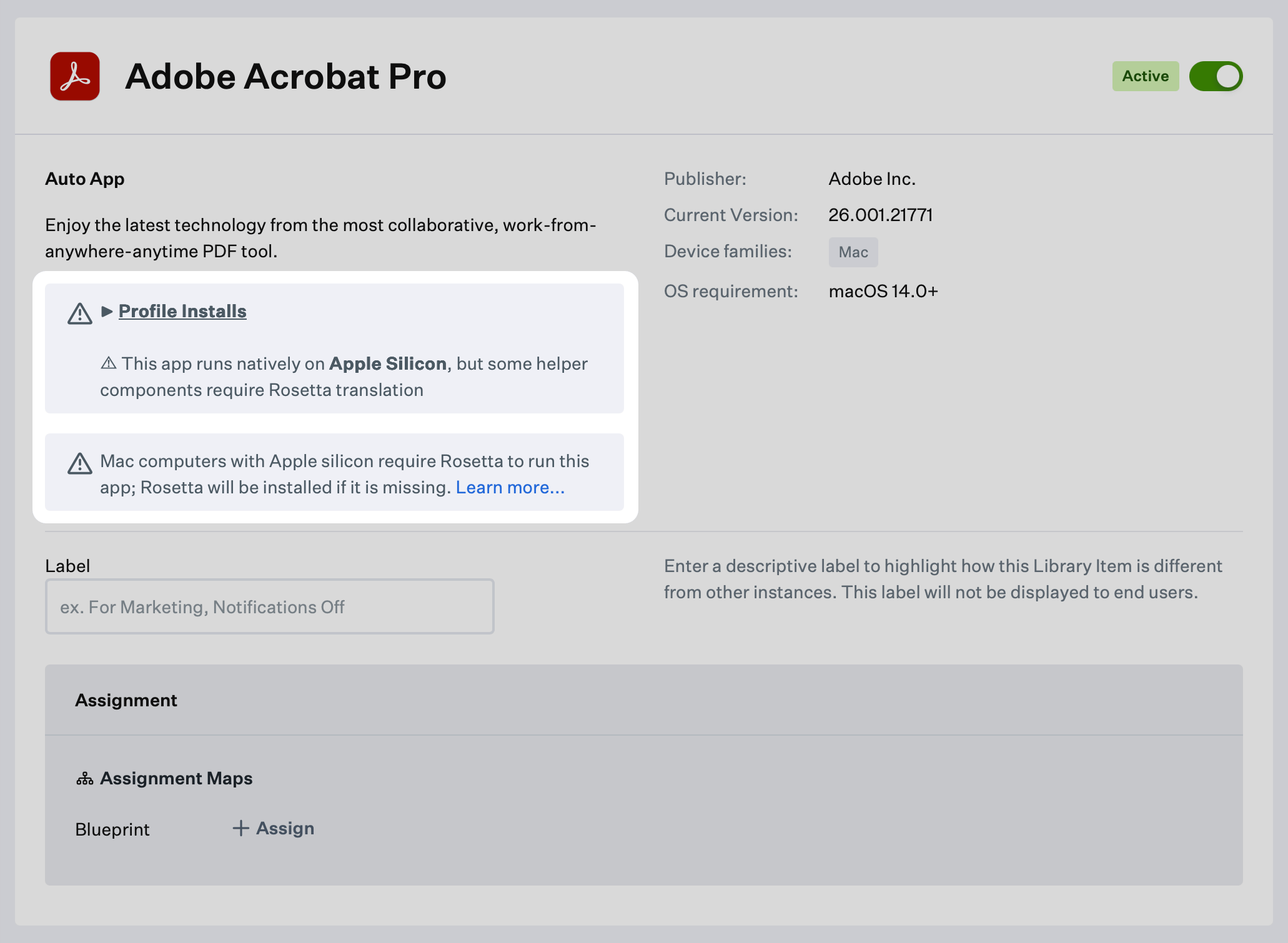 Installing Rosetta 2 on Mac Computers with Apple Silicon configuration or interface