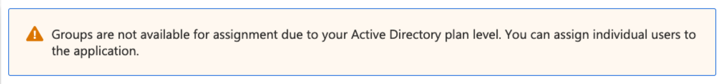 Groups are not available for assignment due to Active Directory plan level