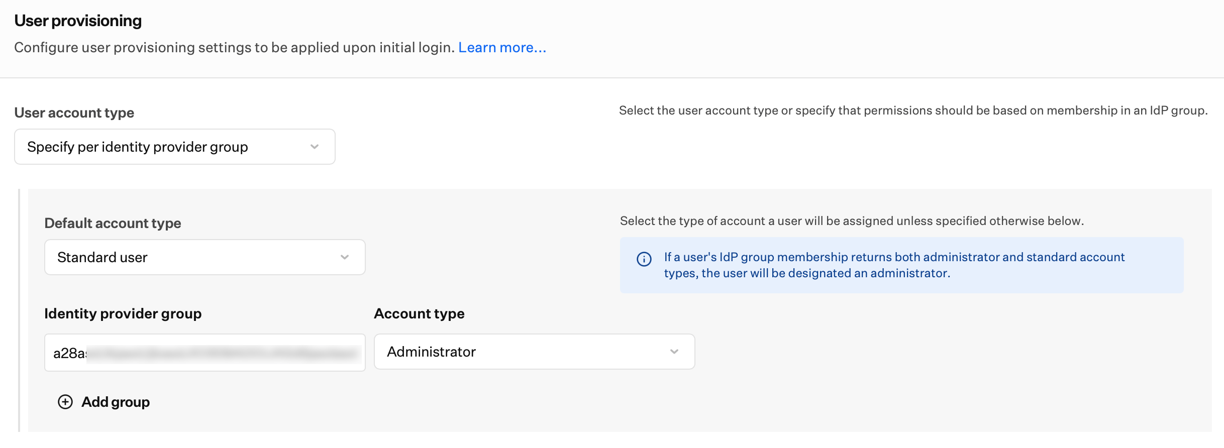 Passport Library Item user account type by Entra ID identity provider group