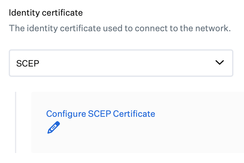 Ethernet Library Item identity certificate configured with SCEP