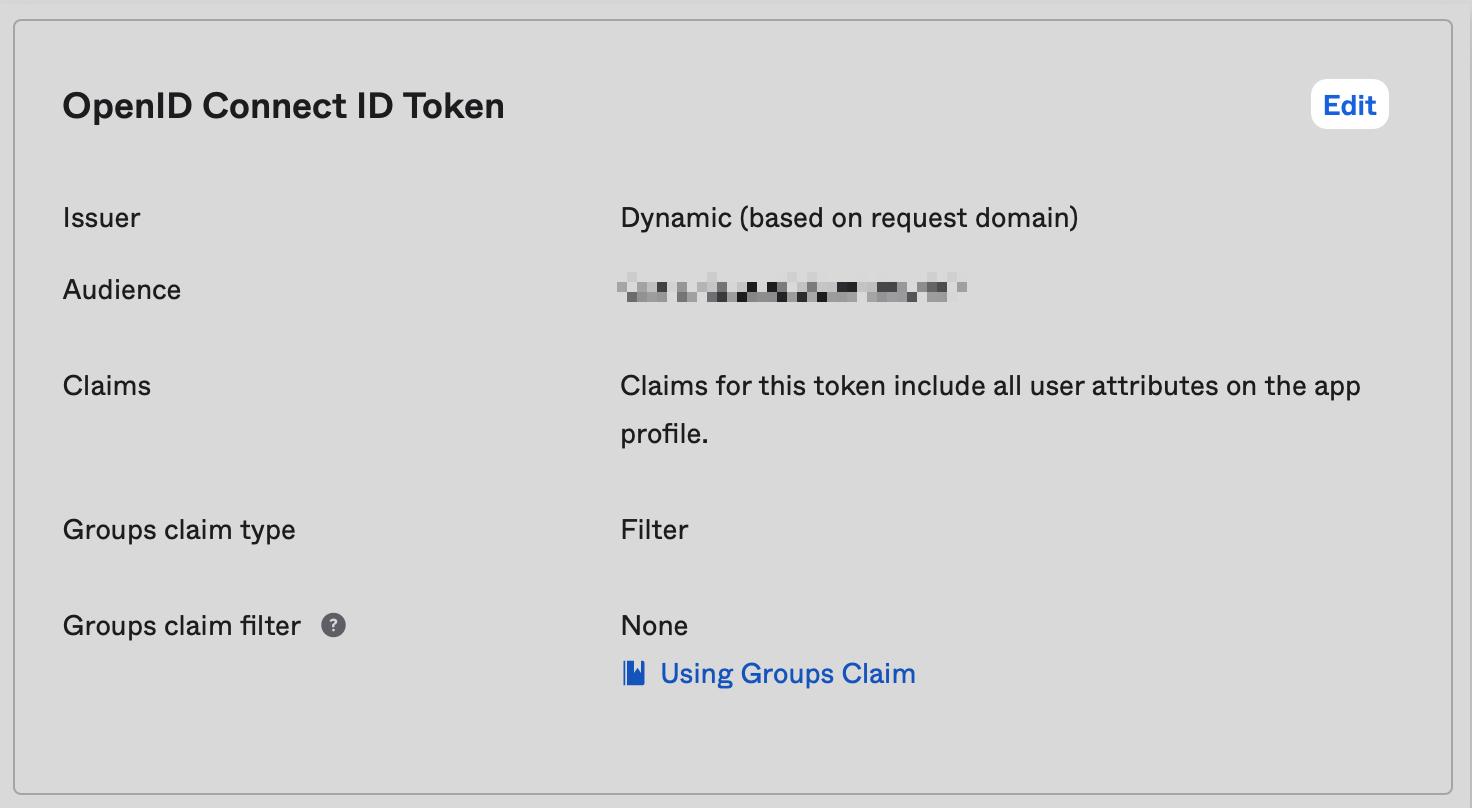 Okta OpenID Connect ID Token settings