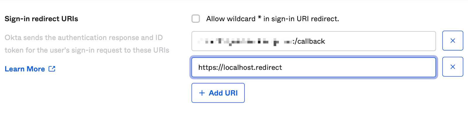 Okta Sign-in redirect URIs for Passport