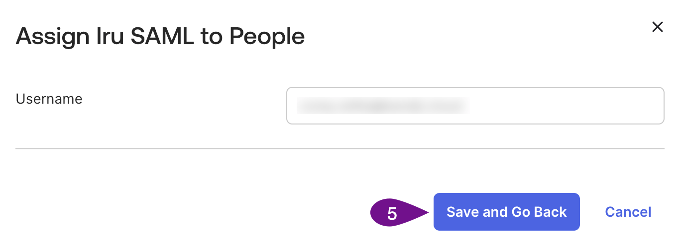 Okta Save and Go Back after assigning user