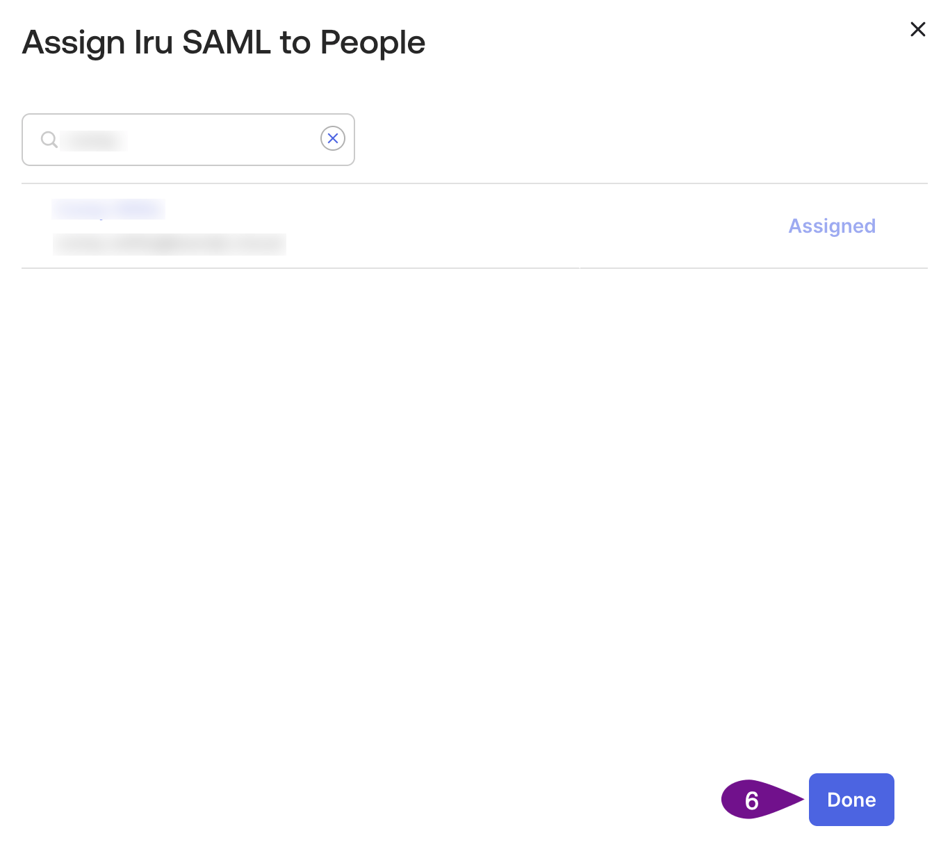Okta Done to complete user assignment