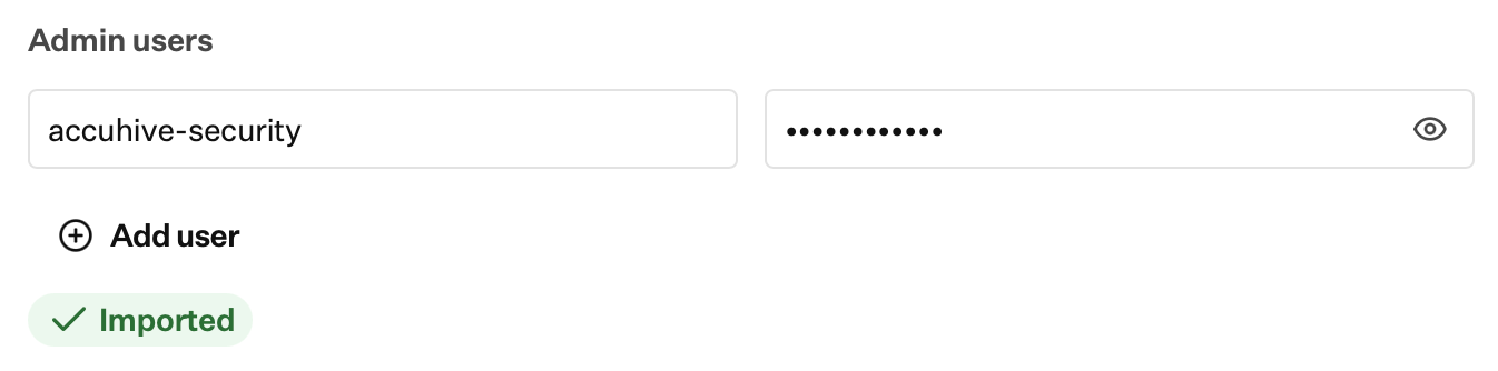 Admin users with an Imported badge after importing from ADE