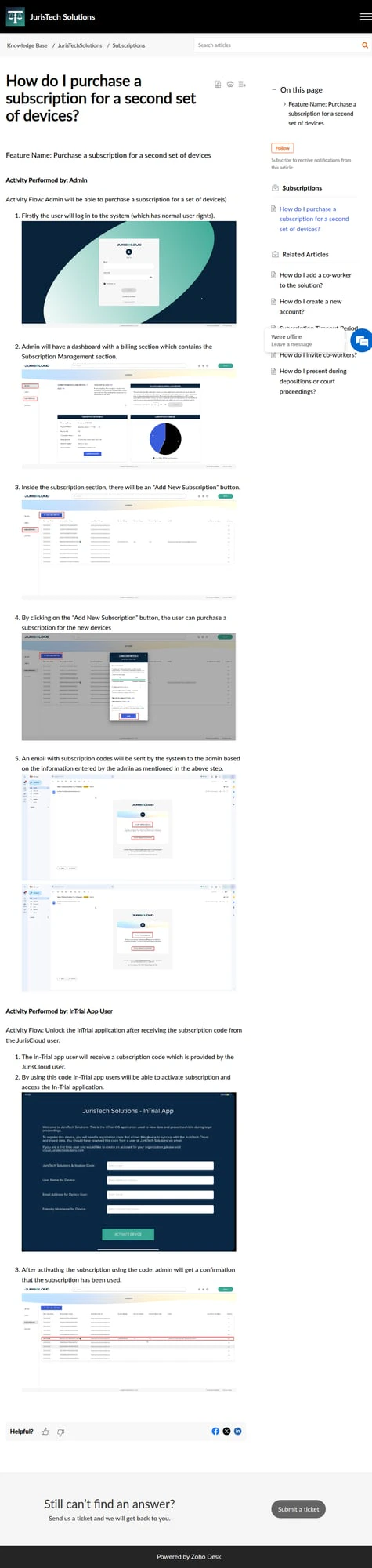Purchase a subscription screen