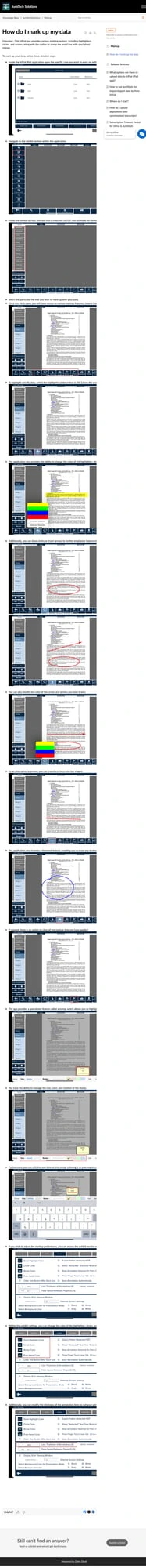 Marking up data in JurisTrial