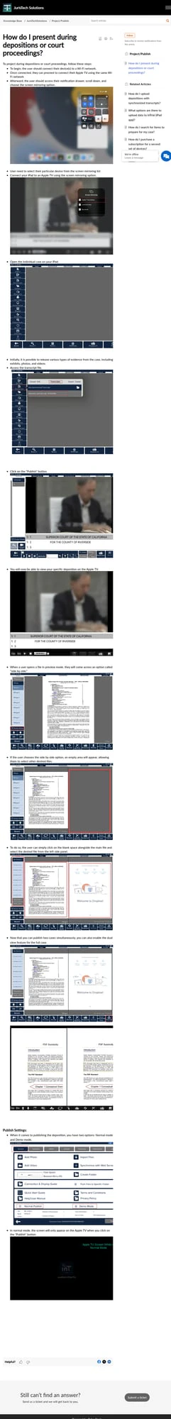 Presenting in depositions and court with JurisTrial