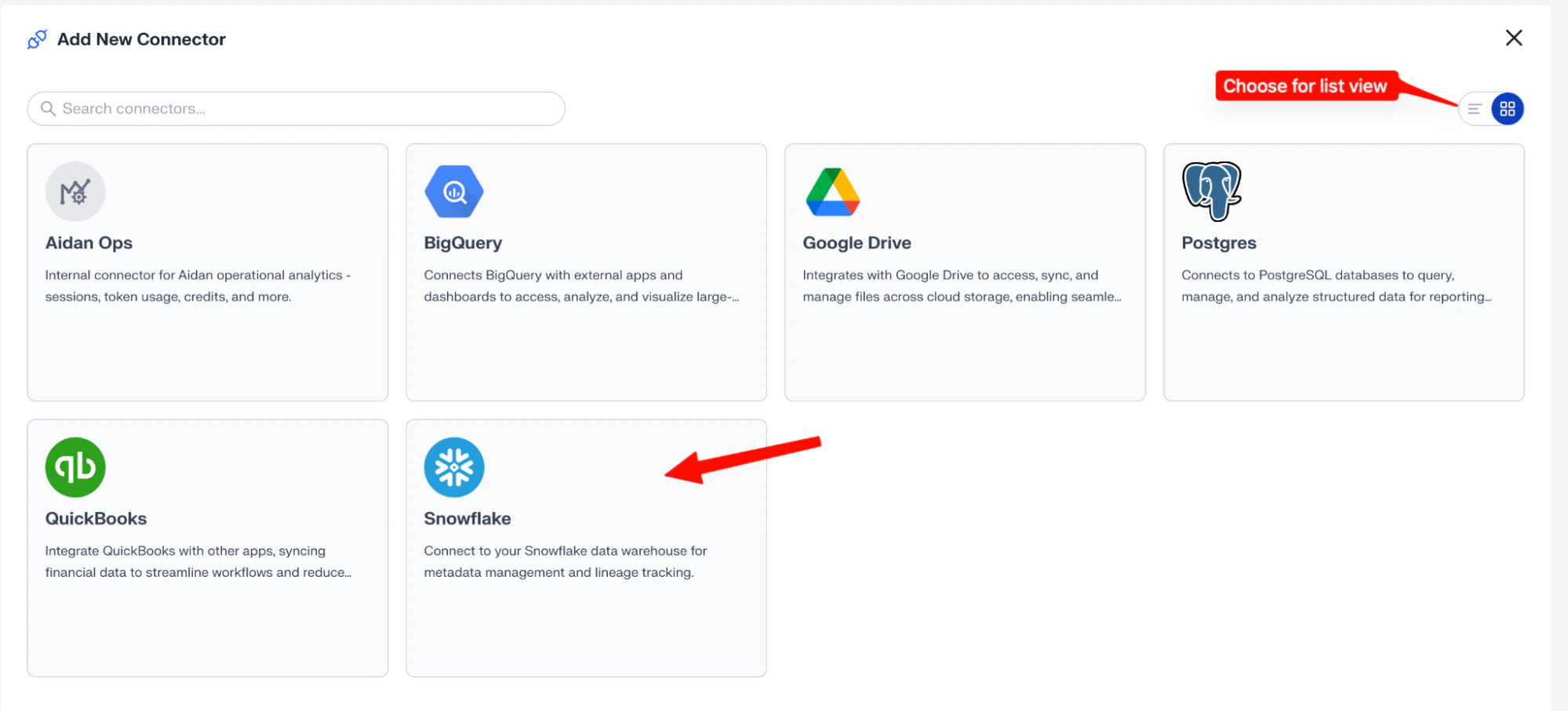 Available connectors