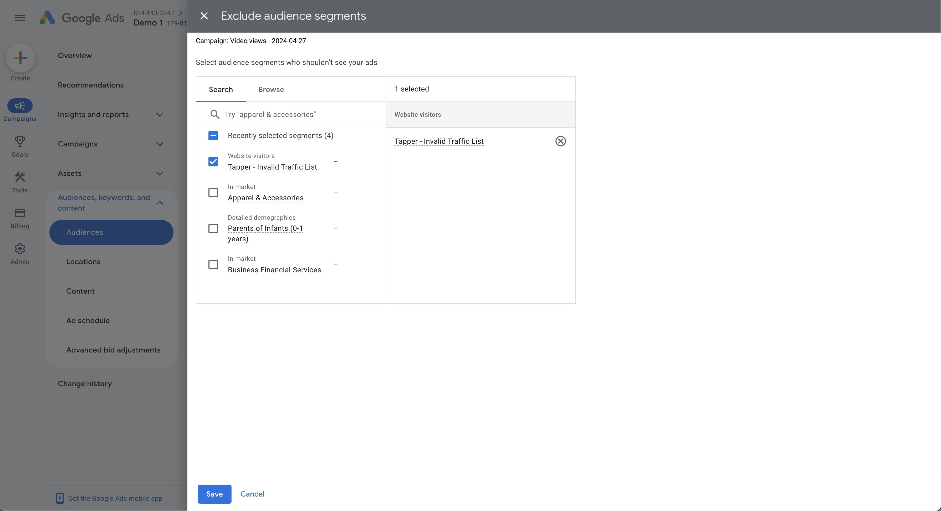 Create Audience Drawer