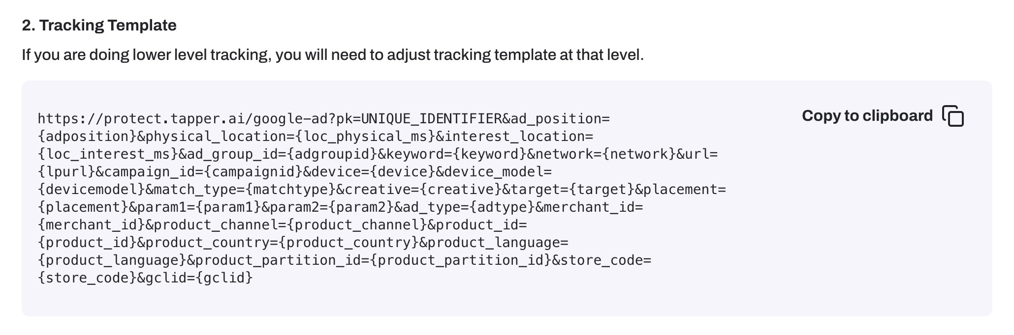Tracking Template