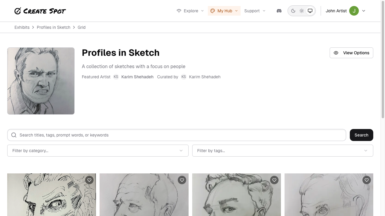 Exhibit in Grid view