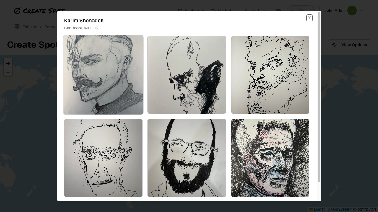User work modal from map