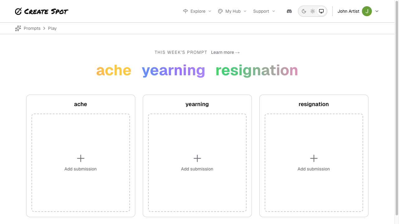 Play — submit to the current prompt