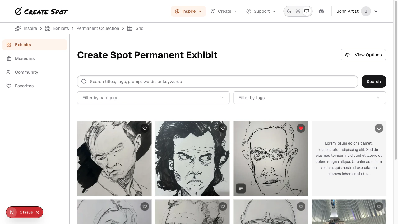 Permanent exhibit — grid view