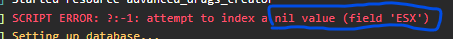 ESX shared object error