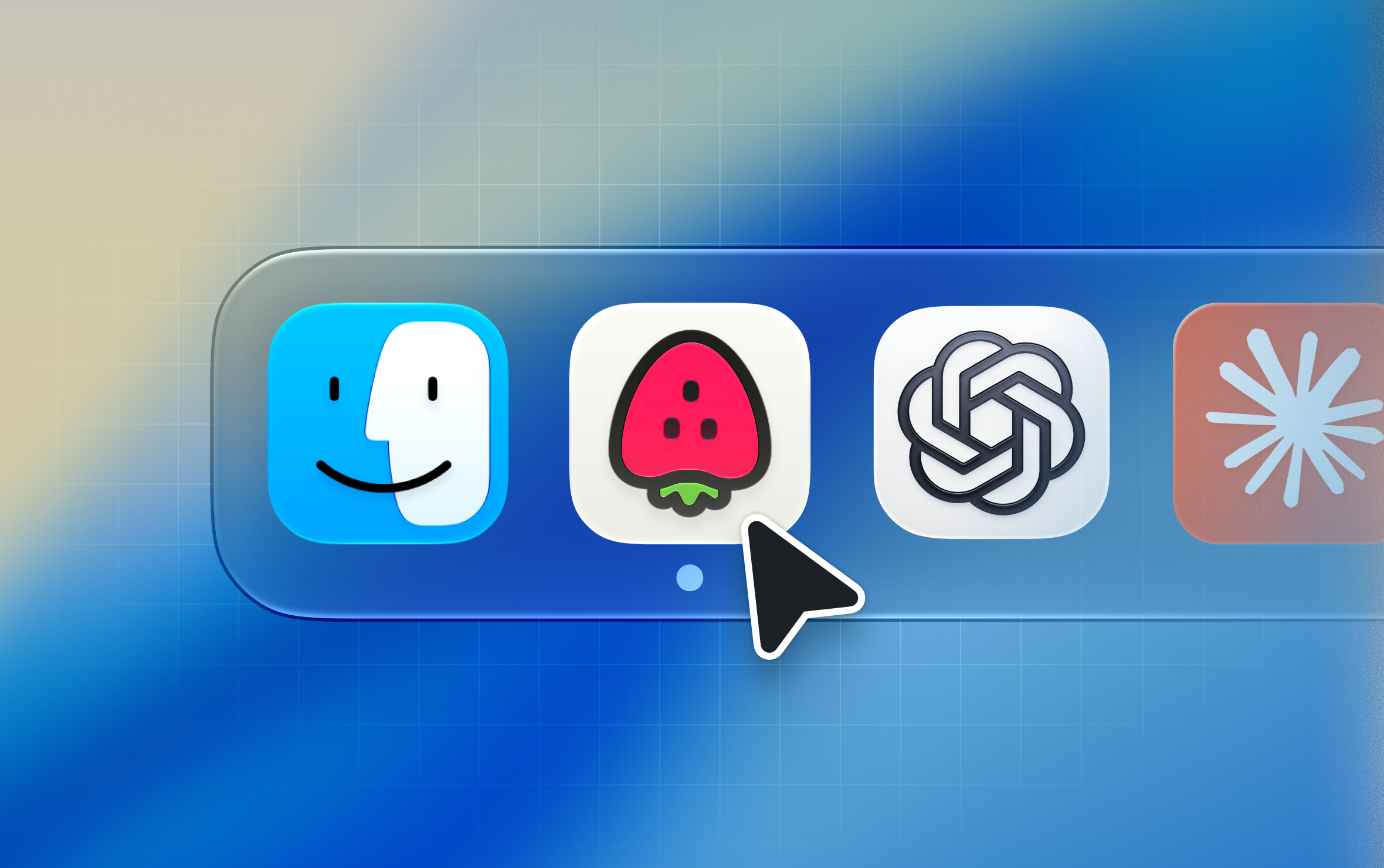 macOS Dock with the Jam strawberry icon next to Finder and Chrome