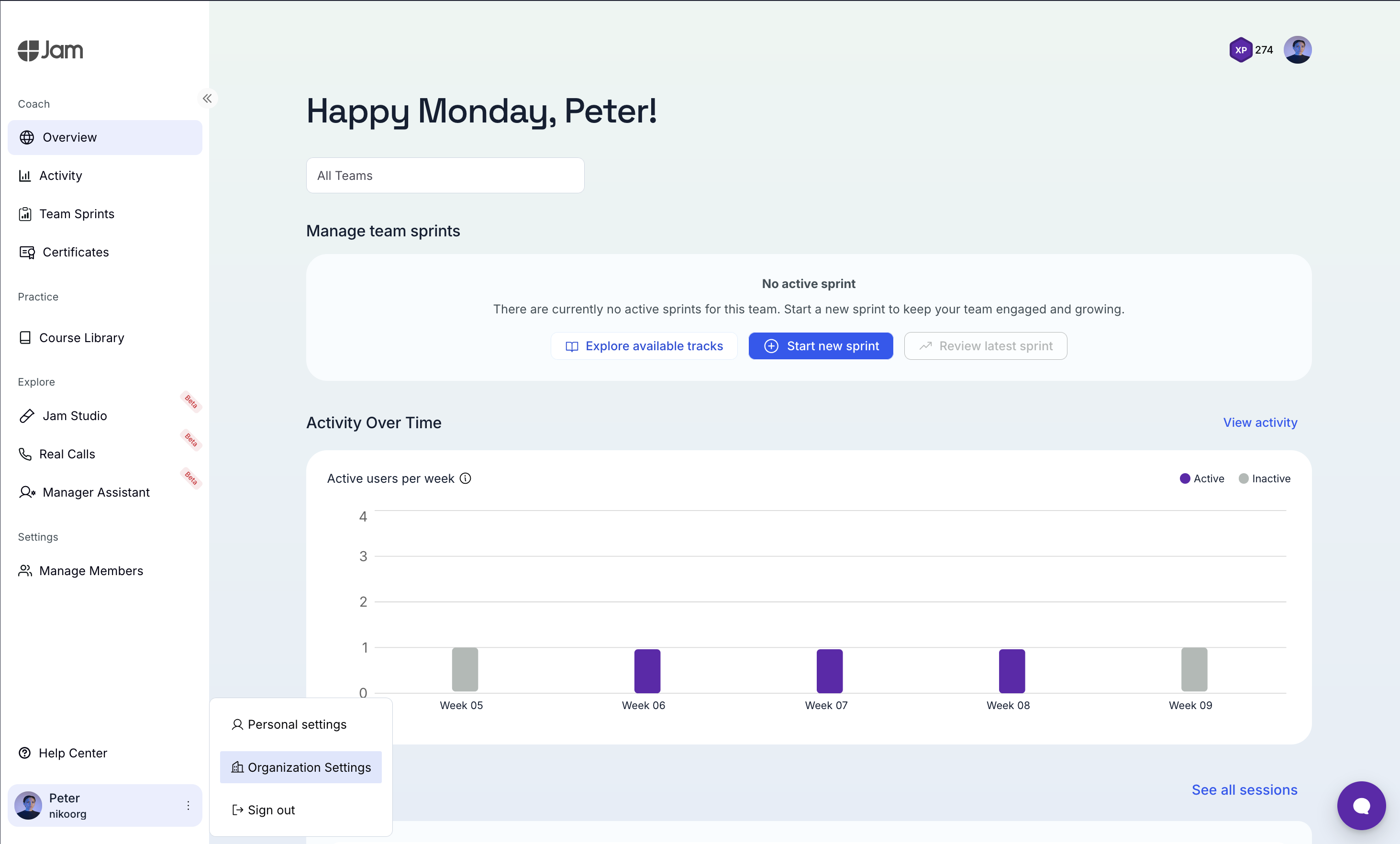 The Organization Settings page, where Enhanced Privacy is configured