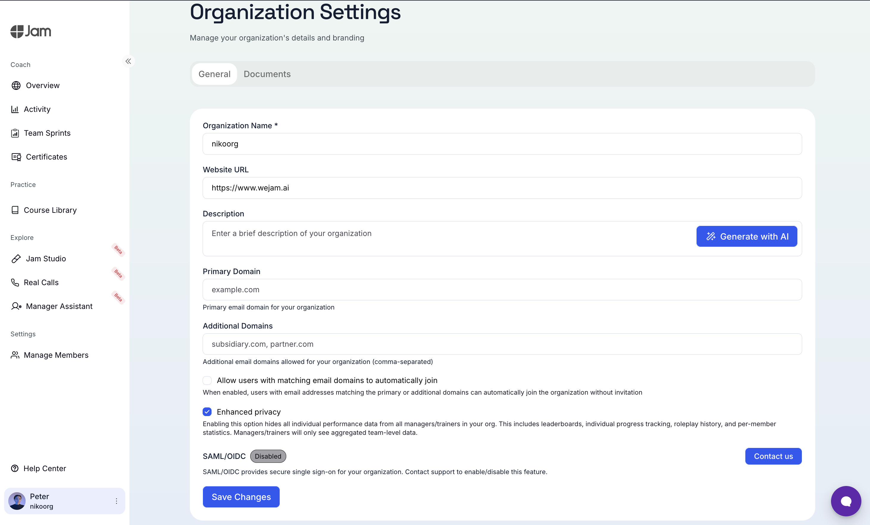 Toggle Enhanced Privacy on and save