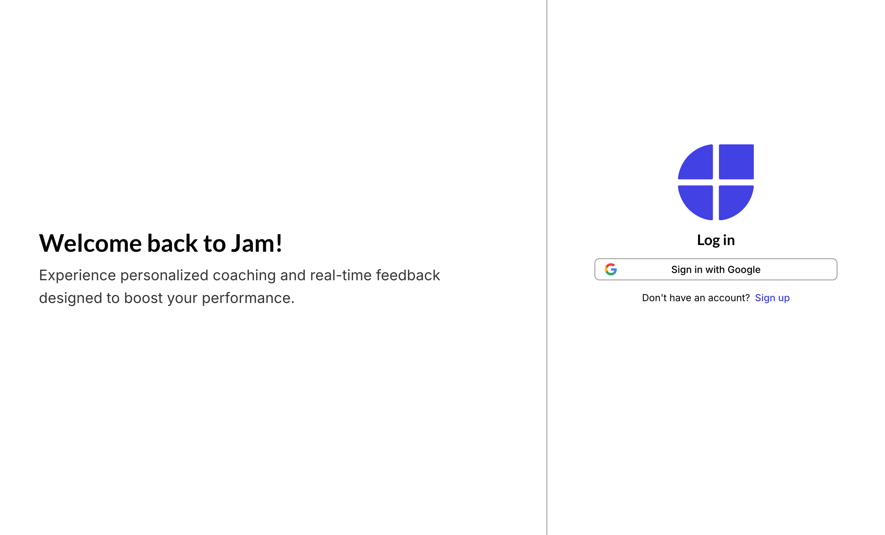 Login page showing Google SSO only