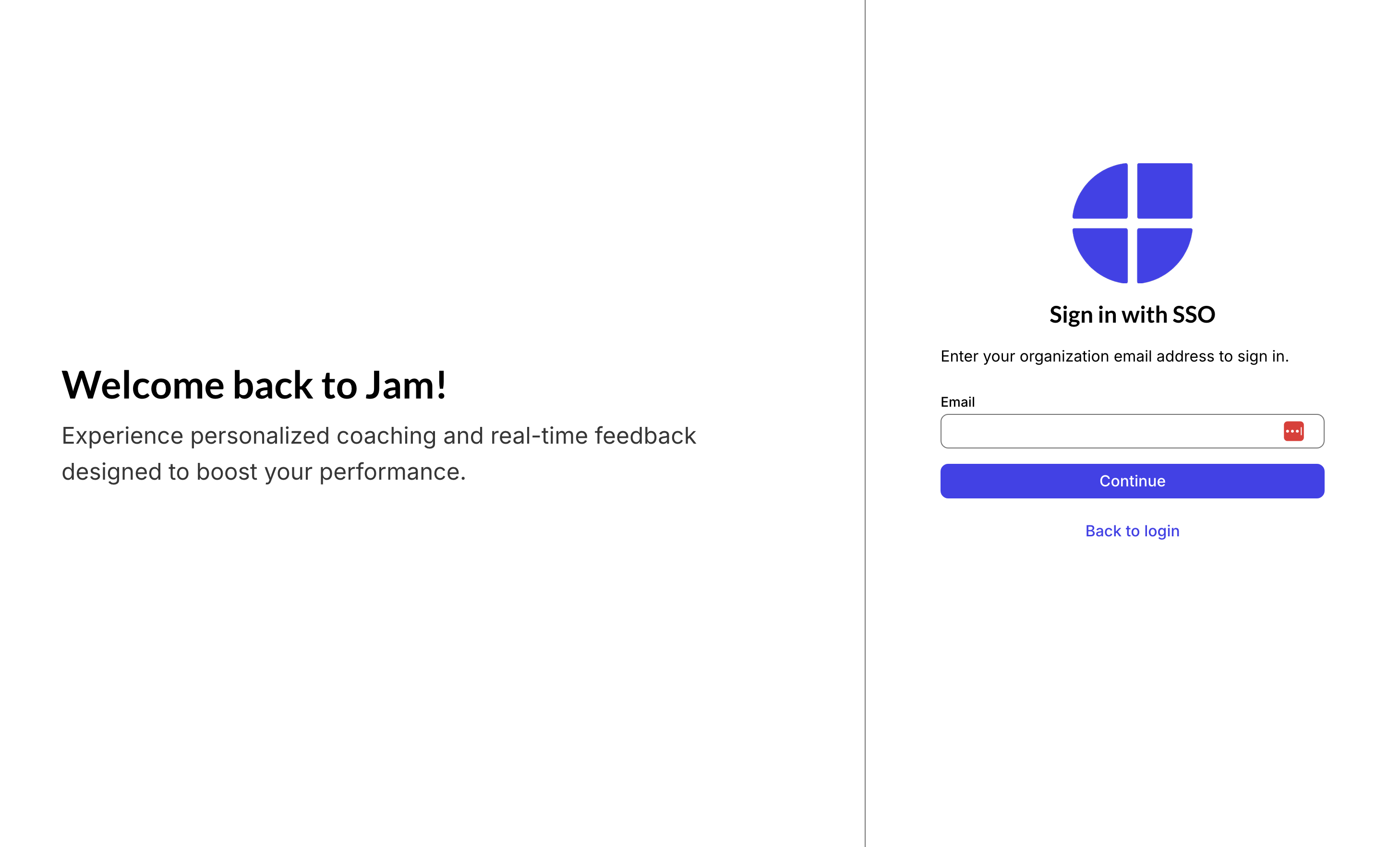 Login page showing Enterprise SSO only