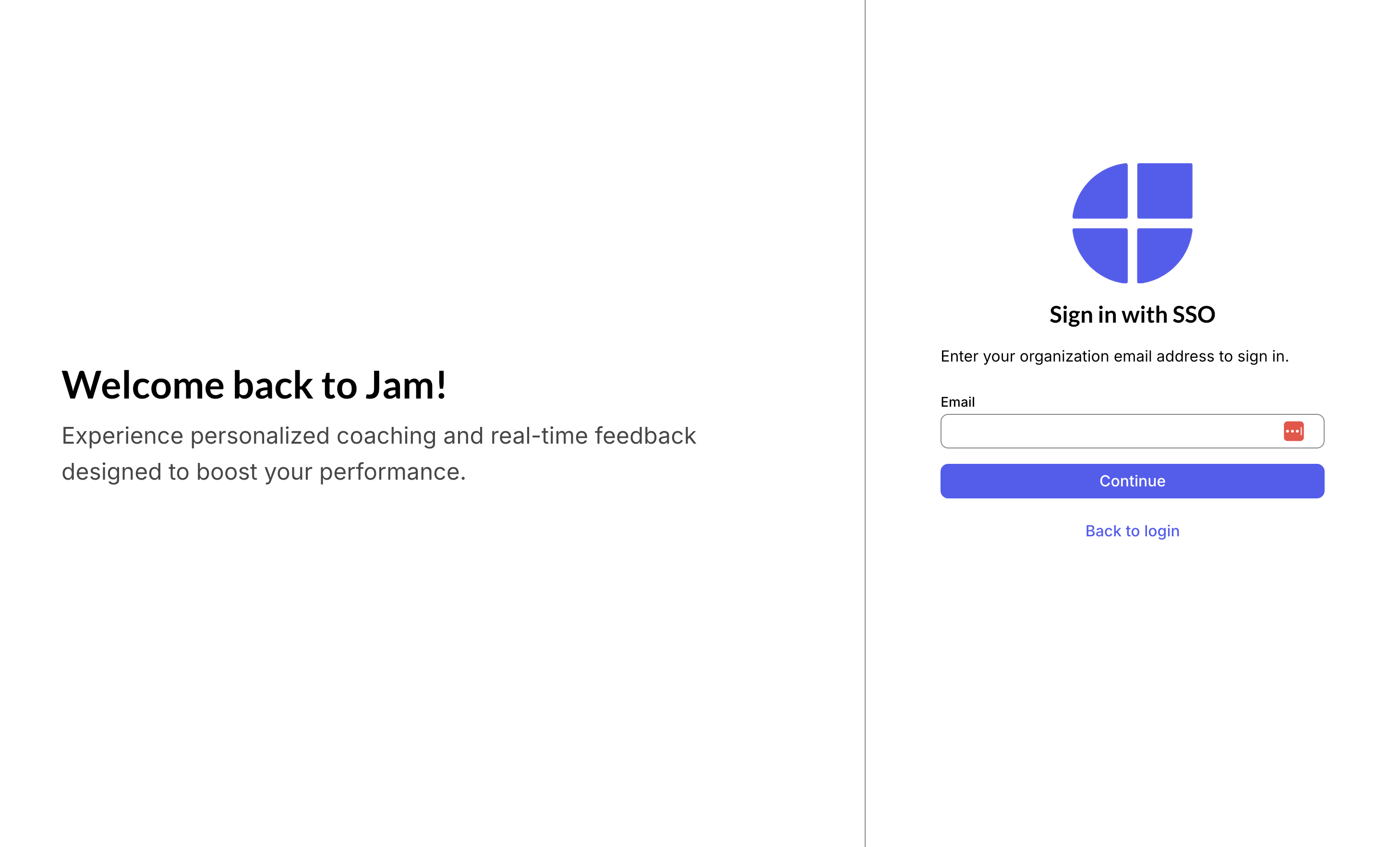 Login page showing Enterprise SSO only