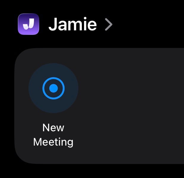 New Meeting action in the Shortcuts app