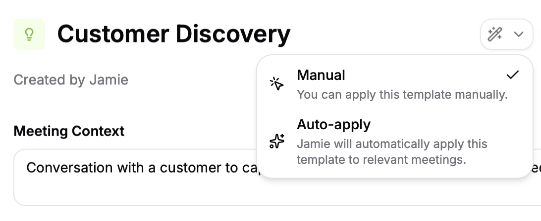 Jamie Template Dropdown