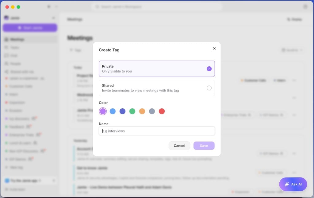 Creating a new tag