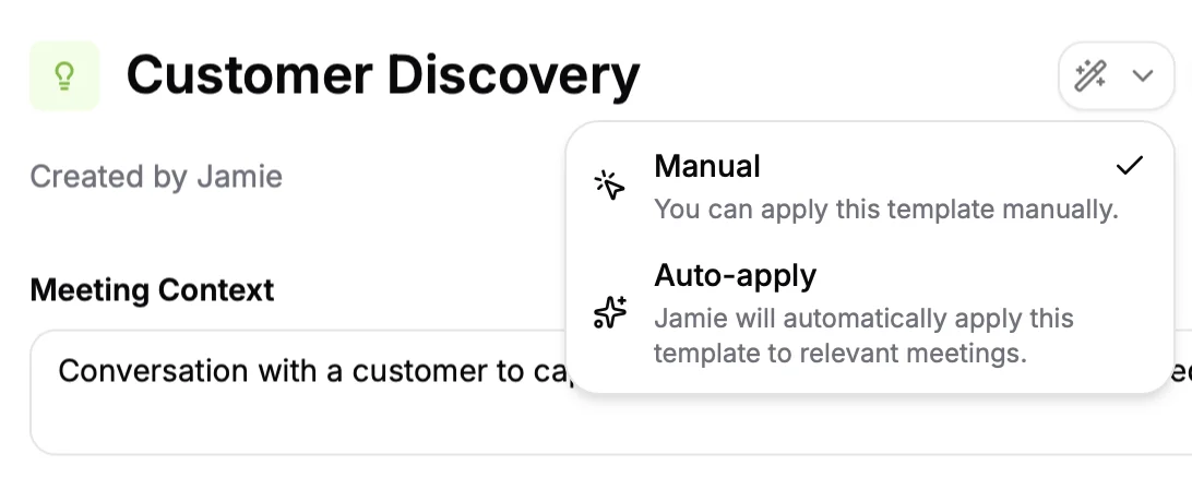 Jamie Template Dropdown