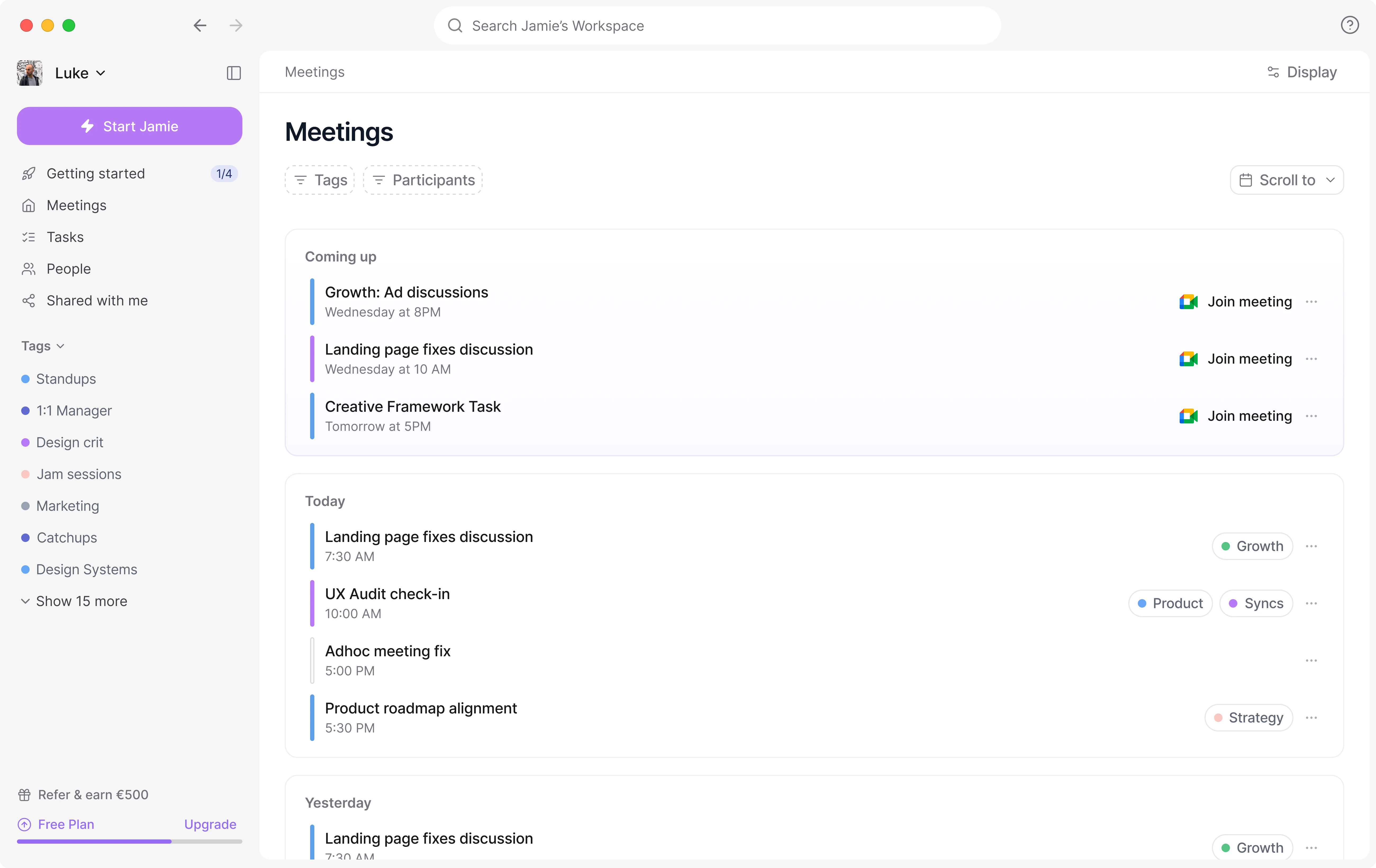 Meetings List 1