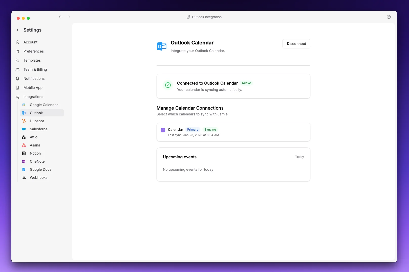 Outlook Connected