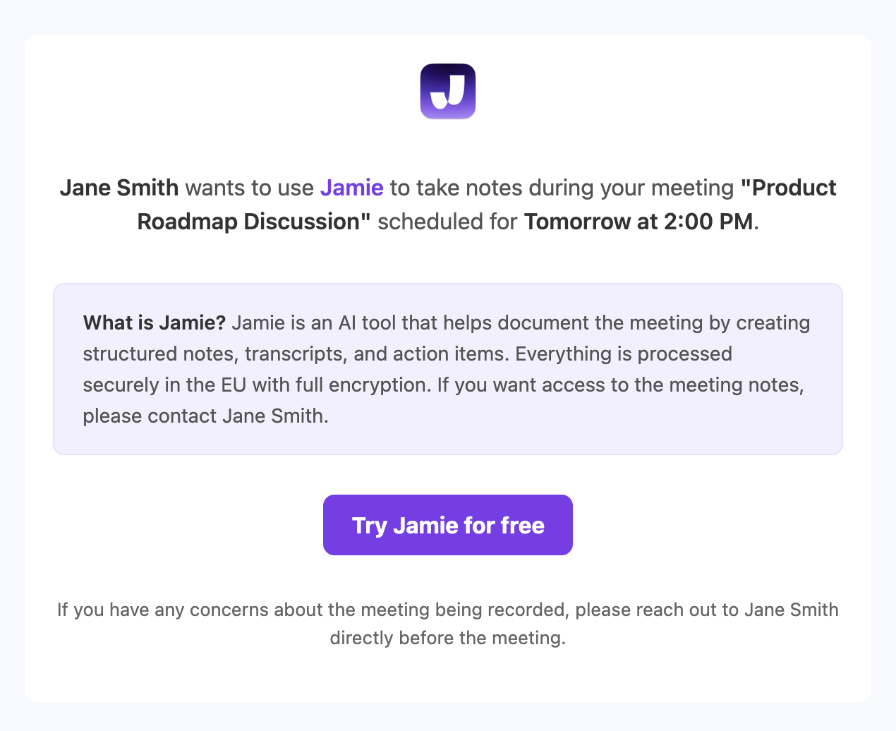 Recording consent - Jamie Docs