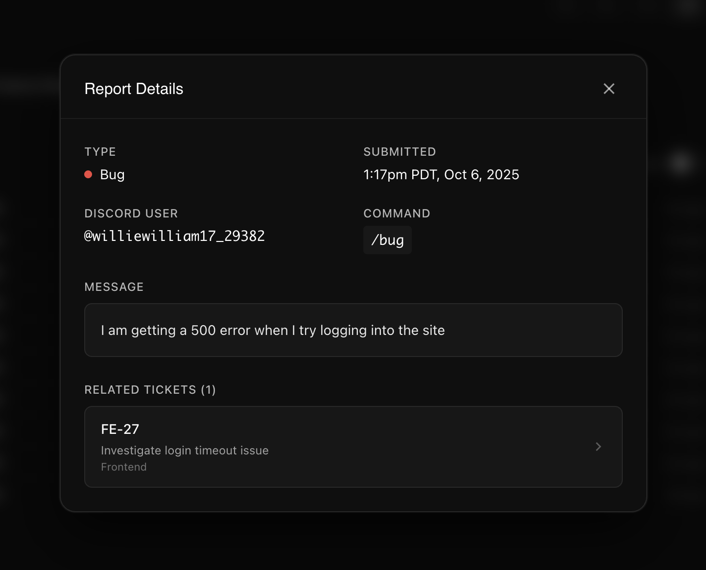 Discord Report Detail Modal