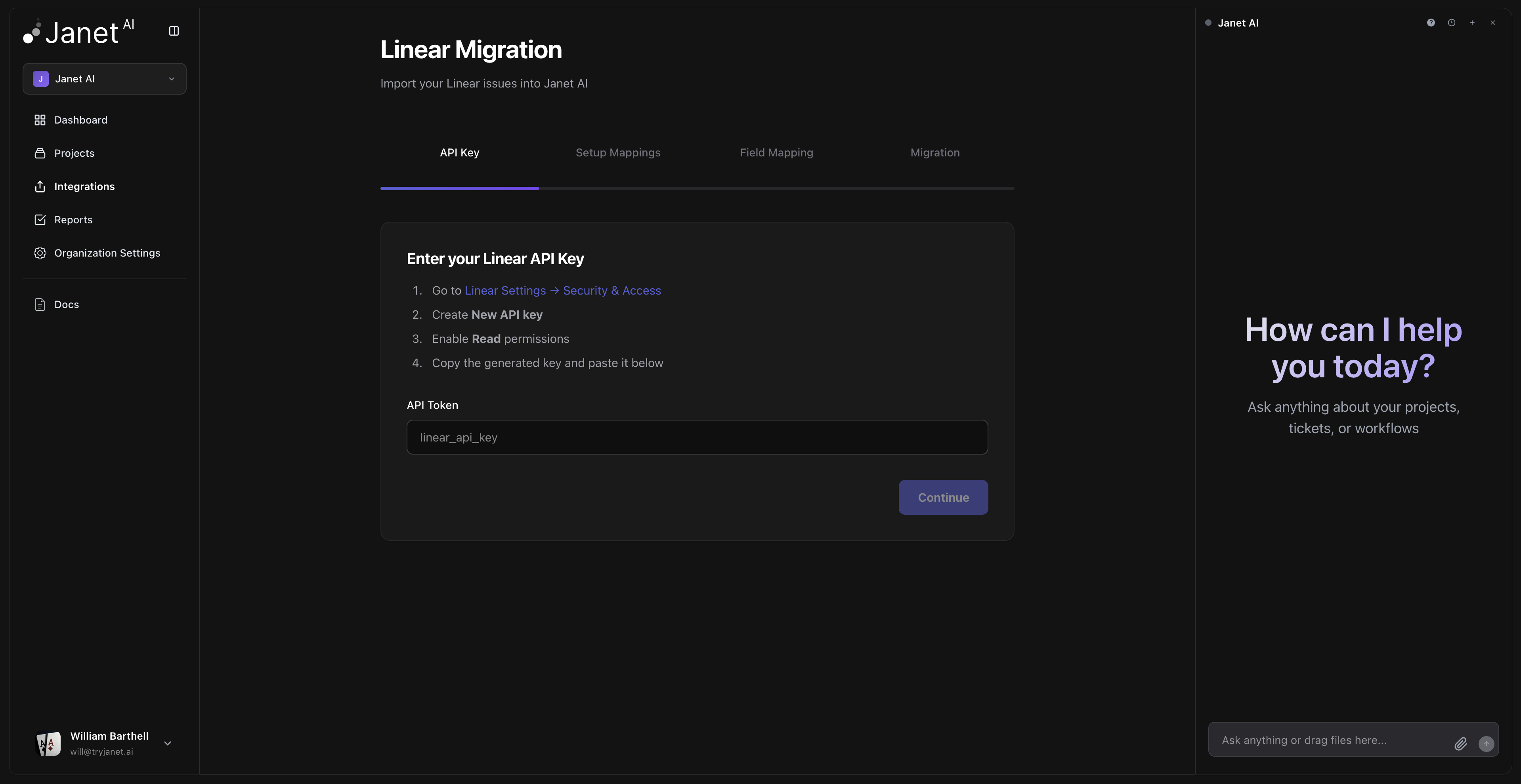 Linear Import Wizard