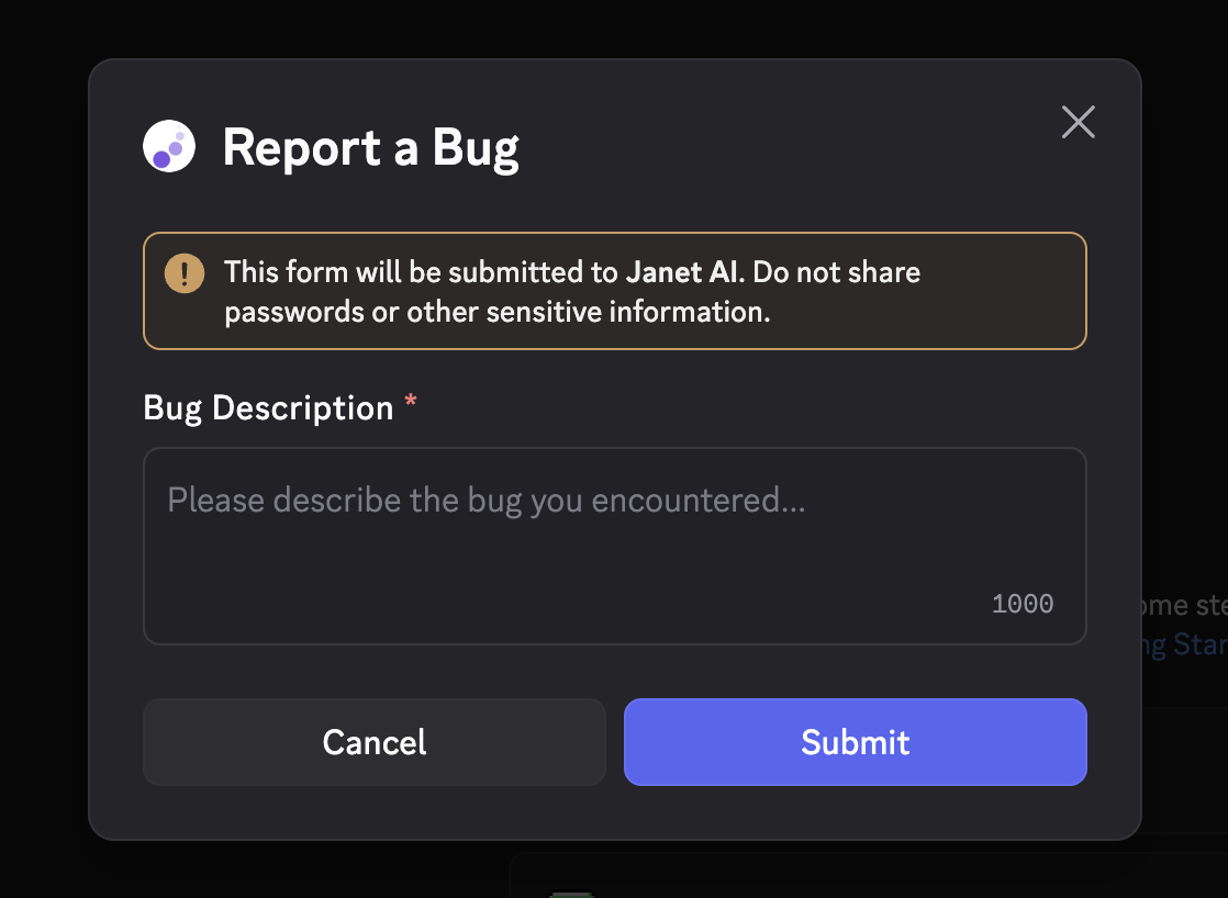 Discord Bug Report Command