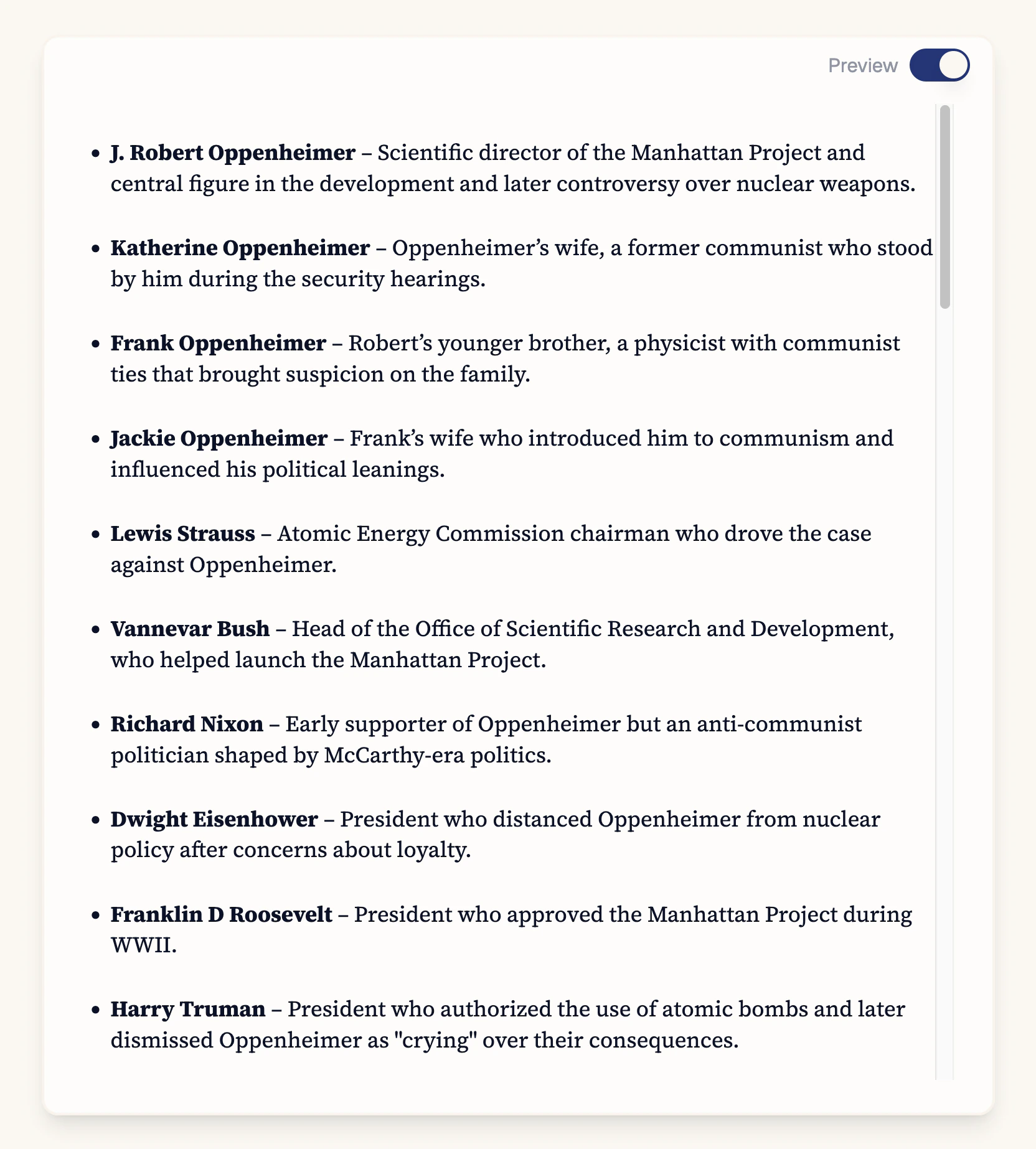 Preview for how text documents will be rendered