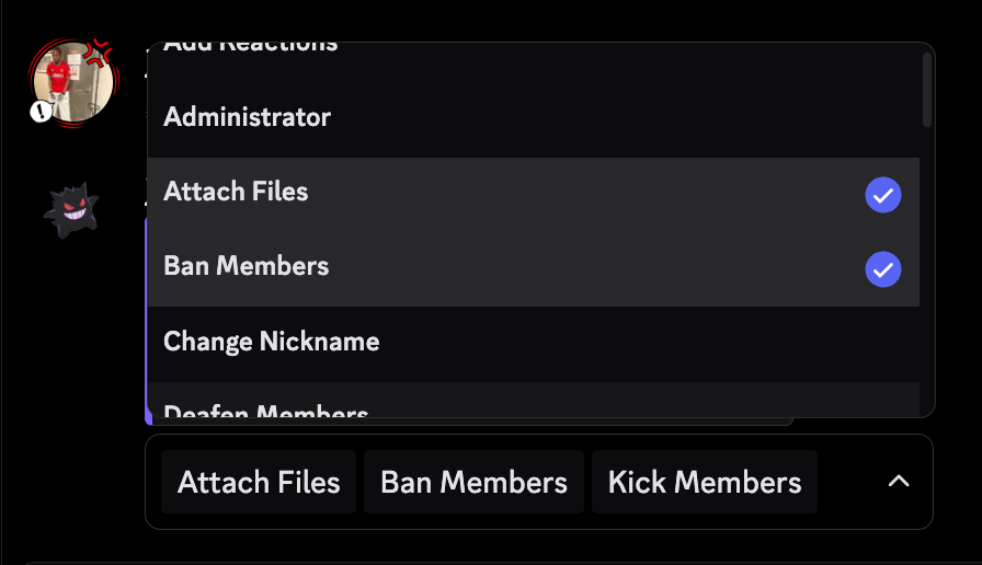 Fake permission addition selection