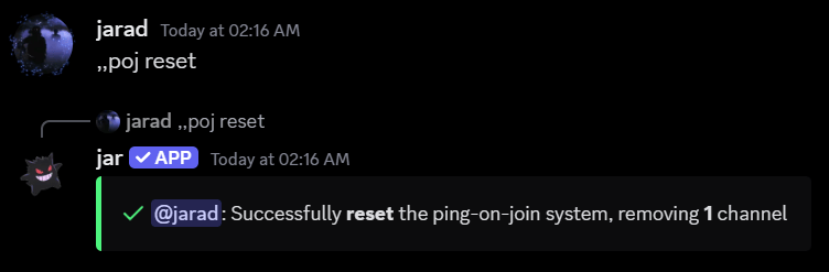 Ping-on-join reset confirmation