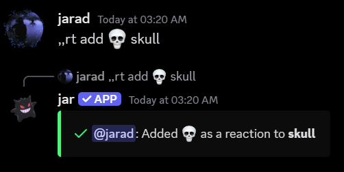 Reaction trigger added confirmation