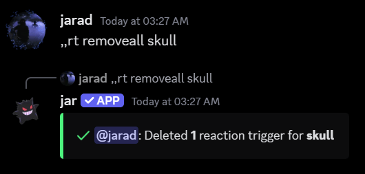 All reactions for a trigger removed confirmation