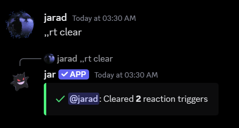 All reaction triggers reset confirmation