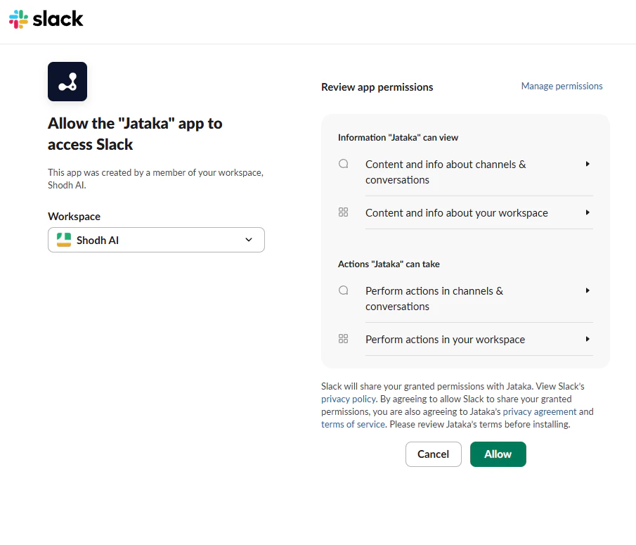 Slack App Permissions