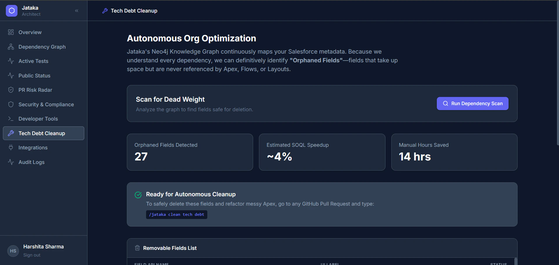 Tech Debt Cleanup Dashboard