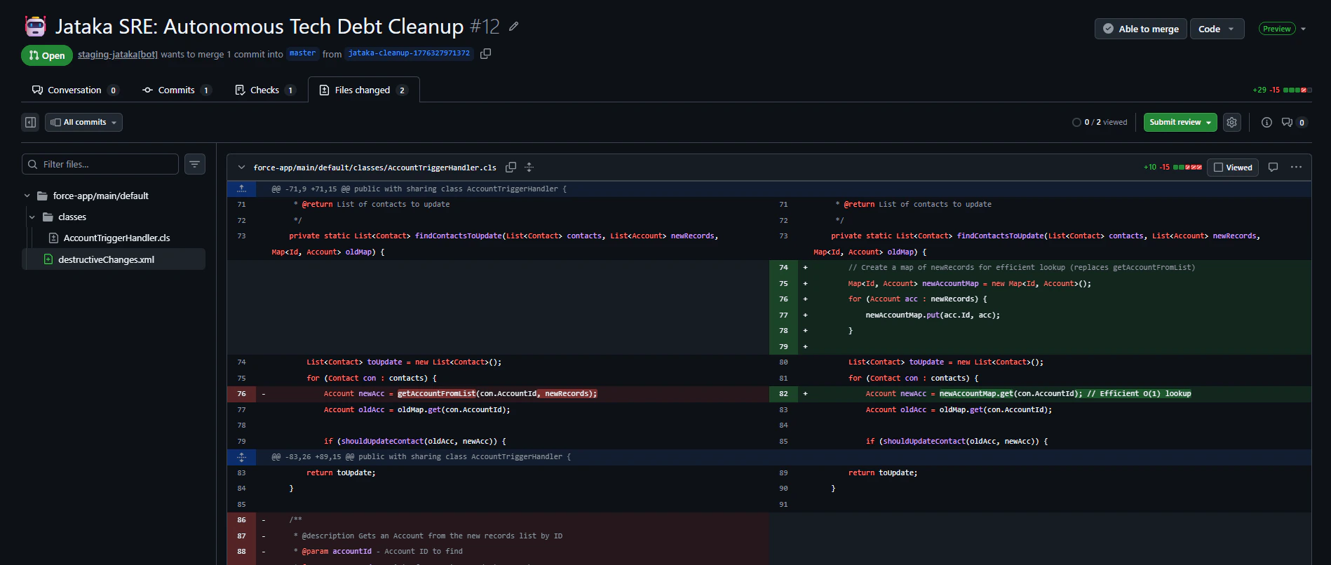 Cleanup Diff and destructiveChanges.xml
