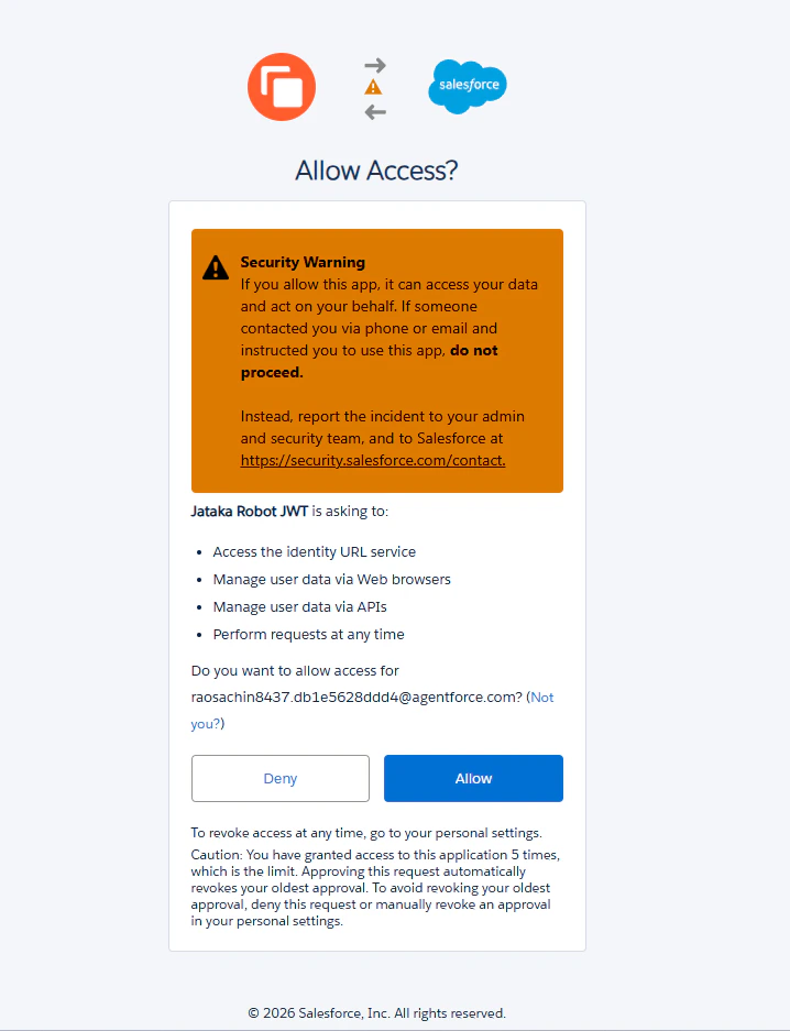 Salesforce OAuth Approval