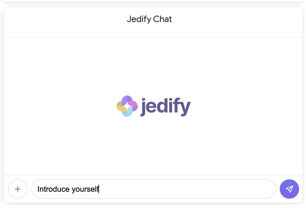 Typing a question in the Jedify Chat tile