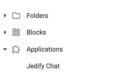 Accessing Jedify Chat from Looker Applications menu