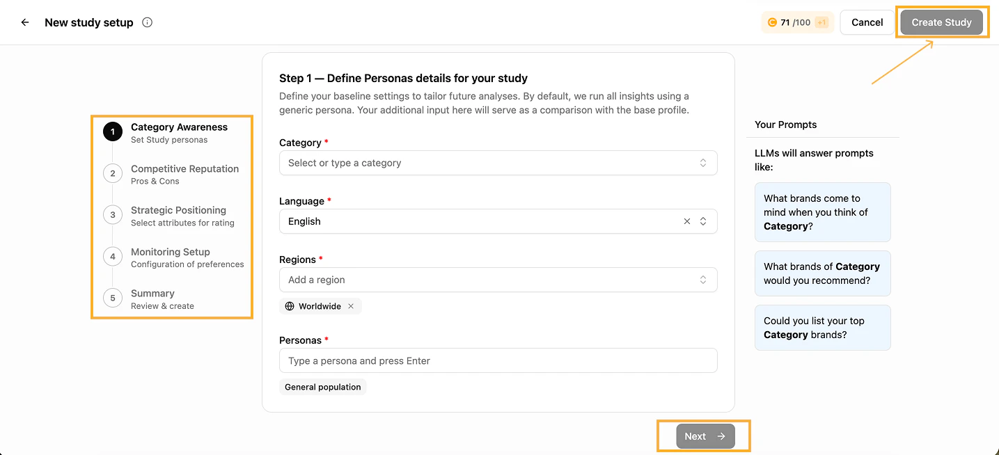 Create analysis